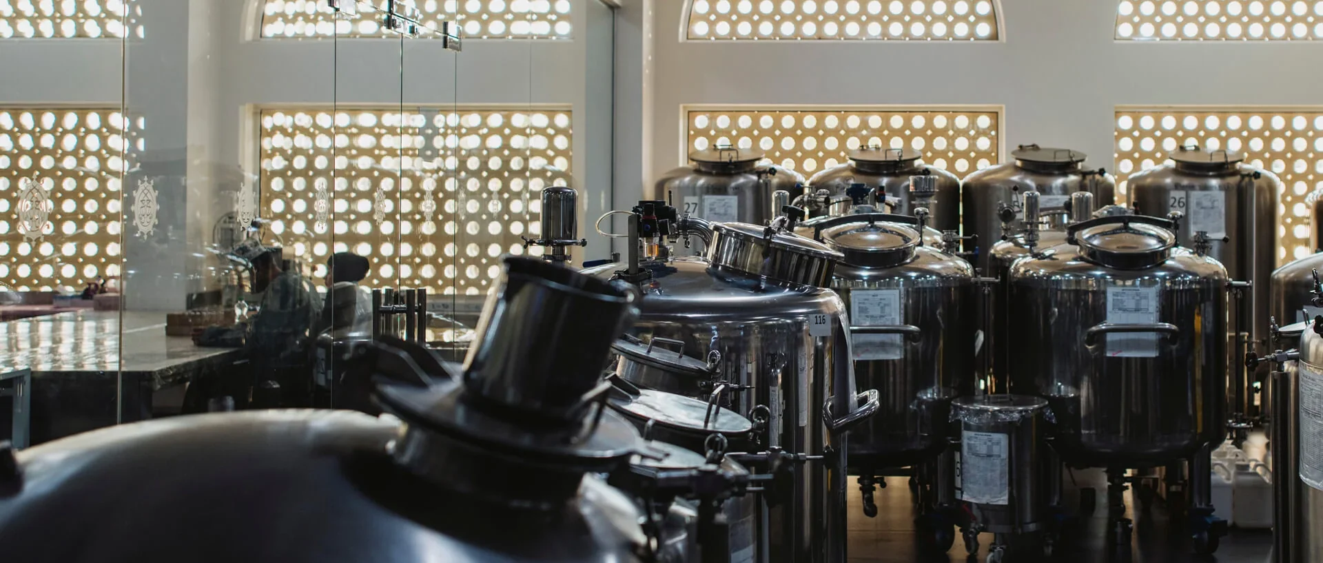 Perfume production equipment in the Amouage Manufacture